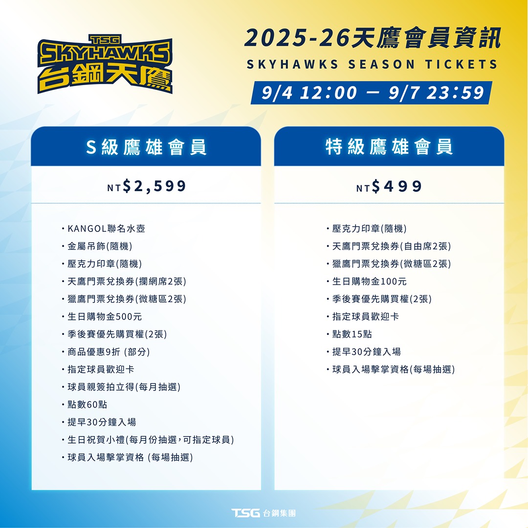 2025-26 天鷹會員資訊